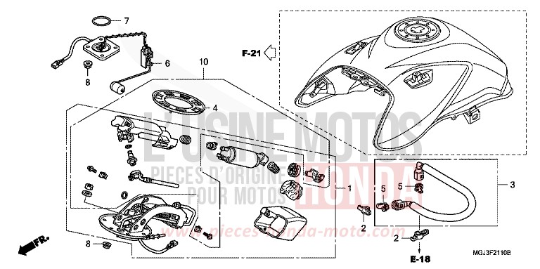 POMPE A CARBURANT de CBF1000F ABS PEARL NIGHTSTAR BLACK (NHA84) de 2010
